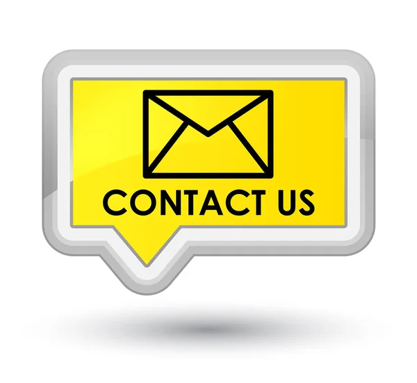 Contact us (email icon) prime yellow banner button — Stock Photo, Image