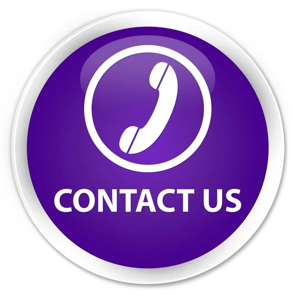 Skontaktuj się z nami (ikonę telefonu) premium fioletowy okrągły przycisk — Zdjęcie stockowe