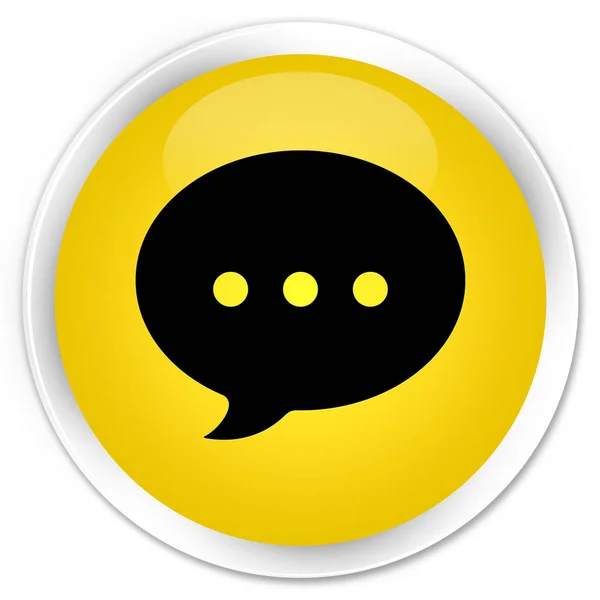 Συνομιλία εικονίδιο premium κίτρινο στρογγυλό κουμπί — Φωτογραφία Αρχείου