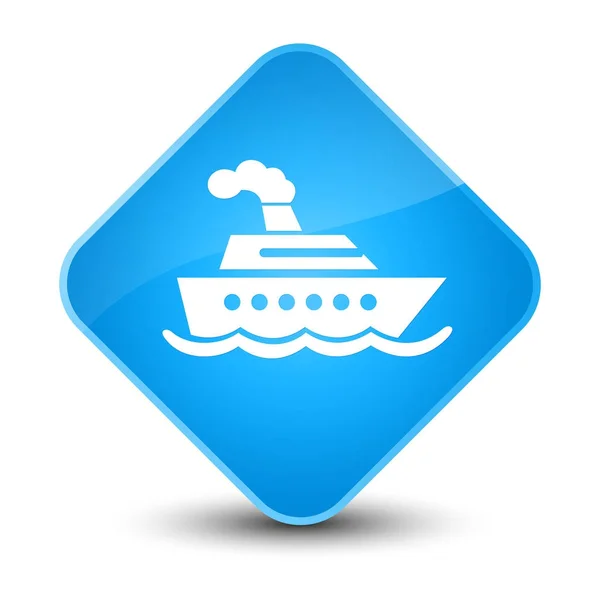 Cruise ship icon elegant cyan blue diamond button — Stock Photo, Image