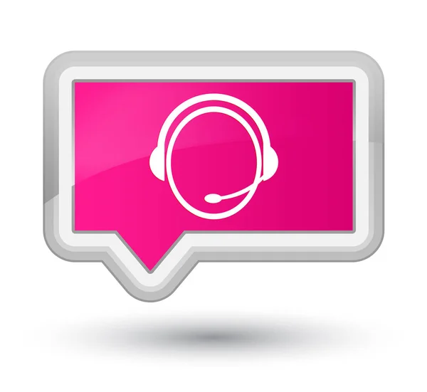 Customer care service icon prime pink banner button — Stock Photo, Image