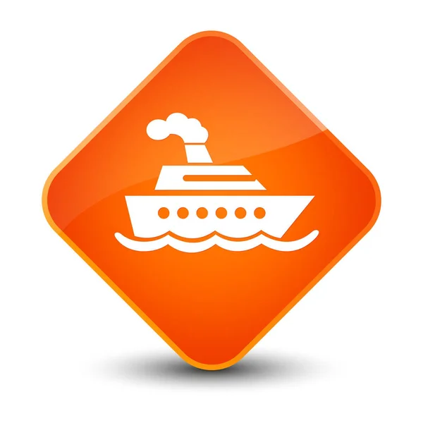 Cruise ship icon elegant orange diamond button — Stock Photo, Image