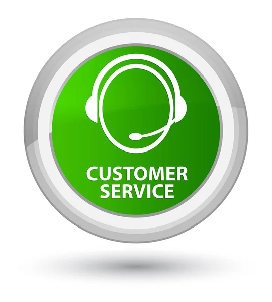 Servicio al cliente (icono de atención al cliente) botón redondo verde primo — Foto de Stock