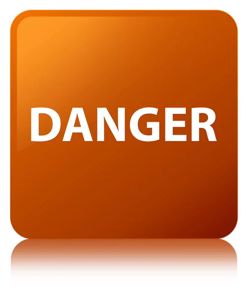 Niebezpieczeństwo brązowy kwadratowy przycisk — Zdjęcie stockowe