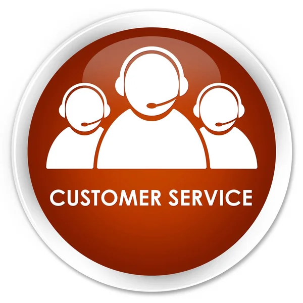 Serviço ao cliente (ícone de equipe) botão redondo marrom premium — Fotografia de Stock