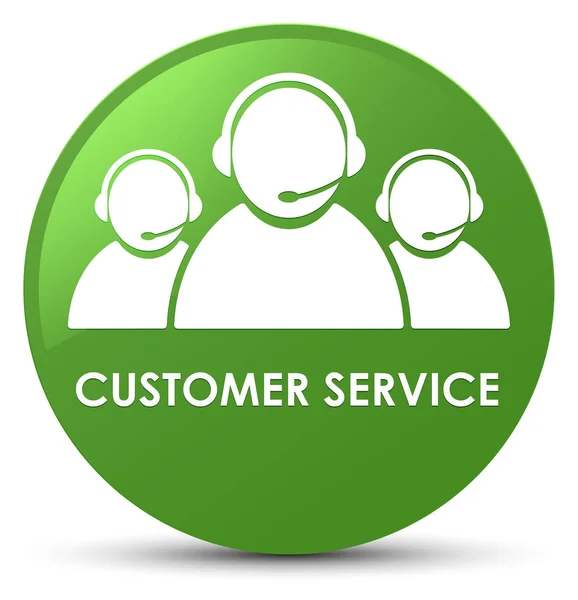 Serviço ao cliente (ícone de equipe) botão redondo verde suave — Fotografia de Stock