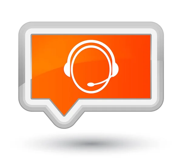 Servicio de atención al cliente icono primer botón de banner naranja — Foto de Stock