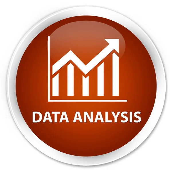 Análise de dados (ícone de estatísticas) botão redondo marrom prémio — Fotografia de Stock