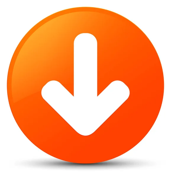 Töltse le a nyíl ikon a narancssárga, kerek gomb — Stock Fotó