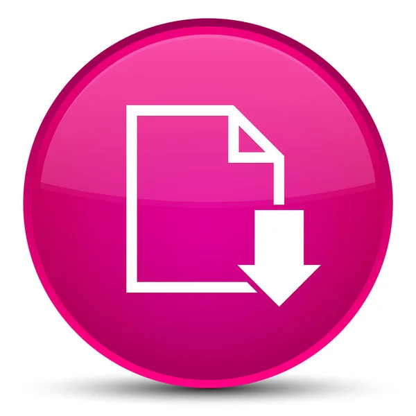 Baixar ícone de documento botão redondo rosa especial — Fotografia de Stock