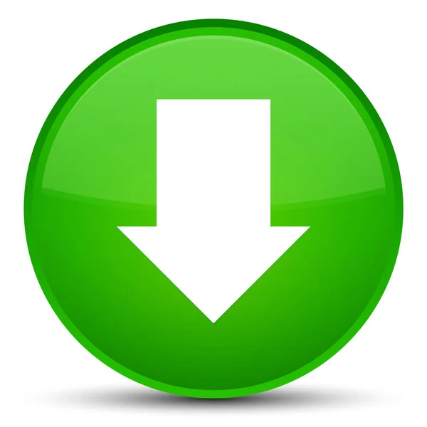 下载箭头图标特殊绿色圆形按钮 — 图库照片