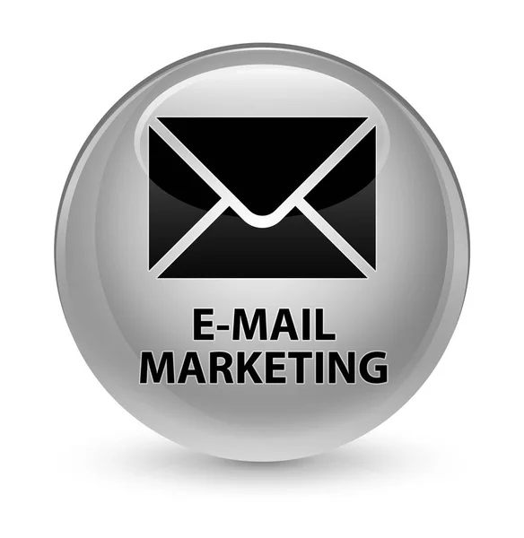 E-mail marketing vetro bianco pulsante rotondo — Foto Stock