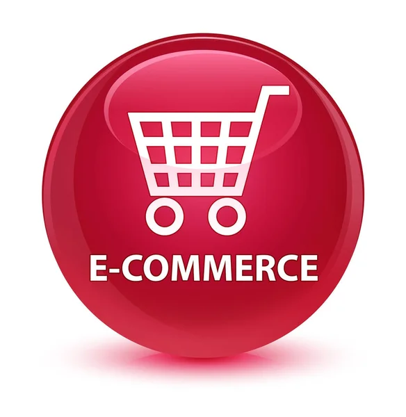 E-commerce rosa vítreo botão redondo — Fotografia de Stock