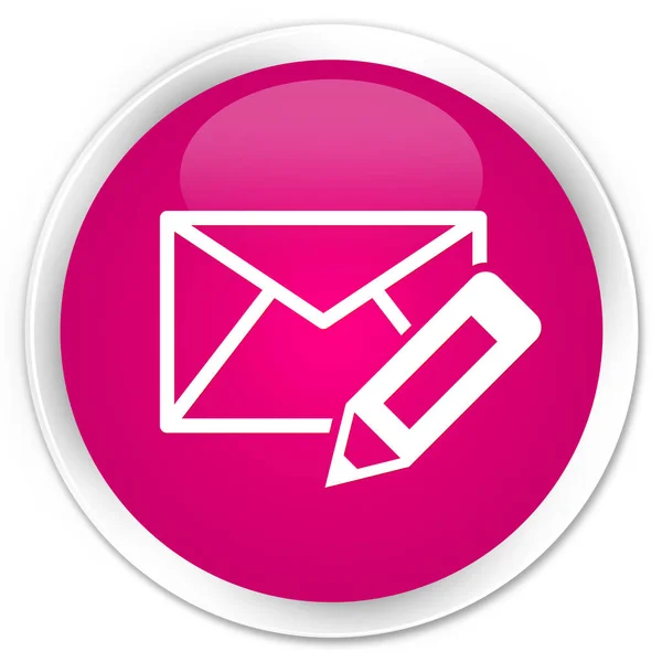 Edit email icon premium pink round button — Stock Photo, Image