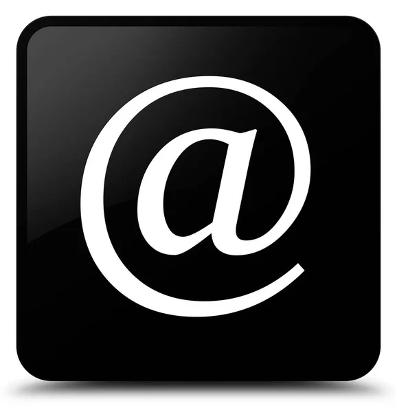 Ícone de endereço de e-mail preto botão quadrado — Fotografia de Stock