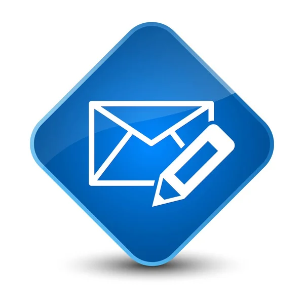 Modifica icona email elegante pulsante diamante blu — Foto Stock
