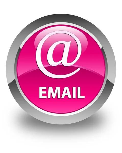 电子邮件 (地址图标) 光泽粉红色圆形按钮 — 图库照片