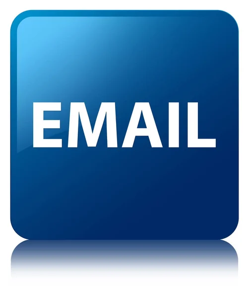E-mail azul botão quadrado — Fotografia de Stock