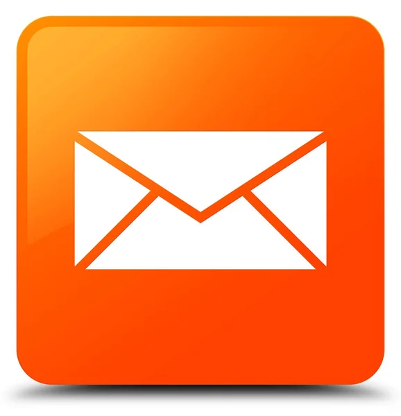 E-posta simgesi turuncu kare düğme — Stok fotoğraf