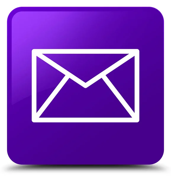 E-Mail Symbol lila quadratischer Knopf — Stockfoto