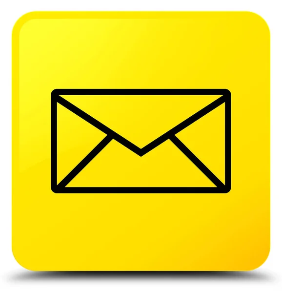 Ícone de e-mail botão quadrado amarelo — Fotografia de Stock