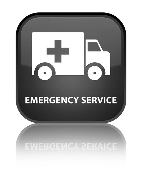 Servicio de emergencia botón cuadrado negro especial —  Fotos de Stock