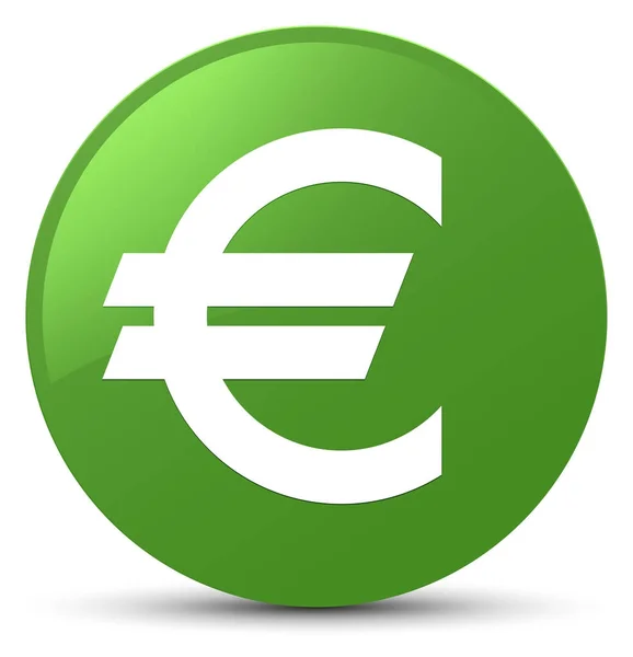 Euro icône signe doux bouton rond vert — Photo