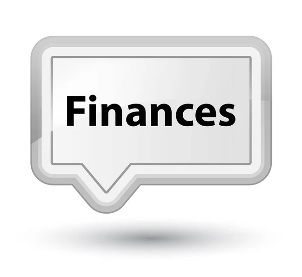 Finances prime white banner button — Stock Photo, Image