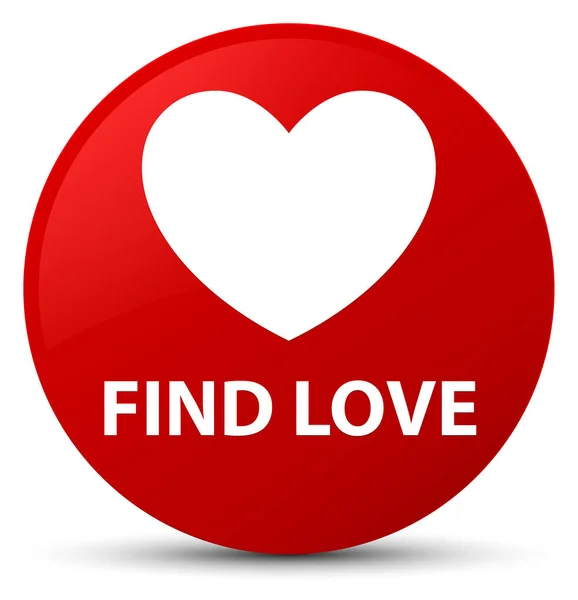 Encontrar amor botão redondo vermelho — Fotografia de Stock