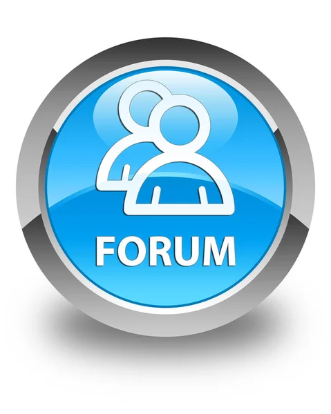 Forum (icona del gruppo) blu ciano lucido pulsante rotondo — Foto Stock