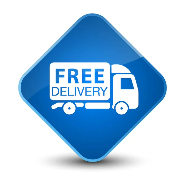 Free delivery truck icon elegant blue diamond button — Stock Photo, Image