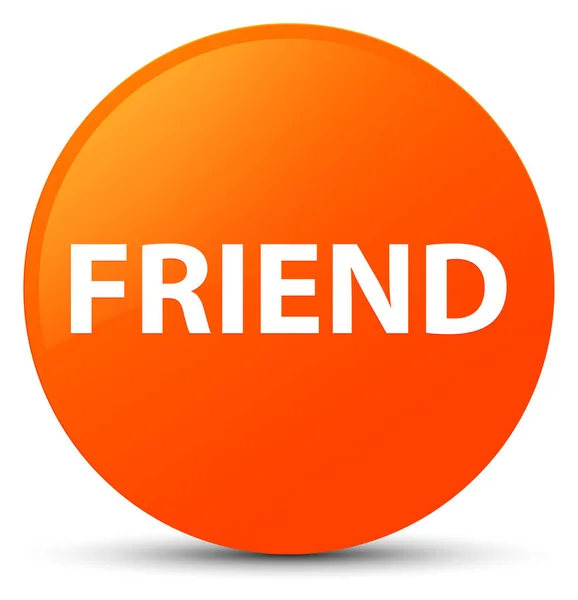 Pomarańczowy przyjaciel okrągły przycisk — Zdjęcie stockowe