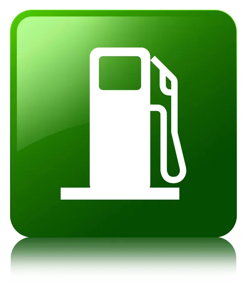Üzemanyag adagoló ikon zöld négyzet gomb — Stock Fotó