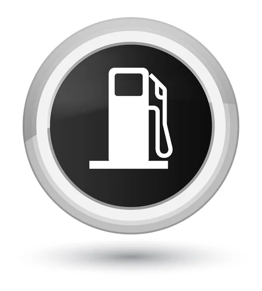 Tankstellensymbol Prime schwarzer runder Knopf — Stockfoto
