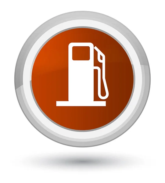 Fuel dispenser ikonen prime bruna runda knappen — Stockfoto