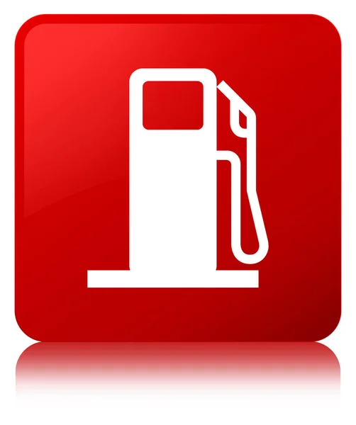 Botão quadrado vermelho do ícone do distribuidor de combustível — Fotografia de Stock
