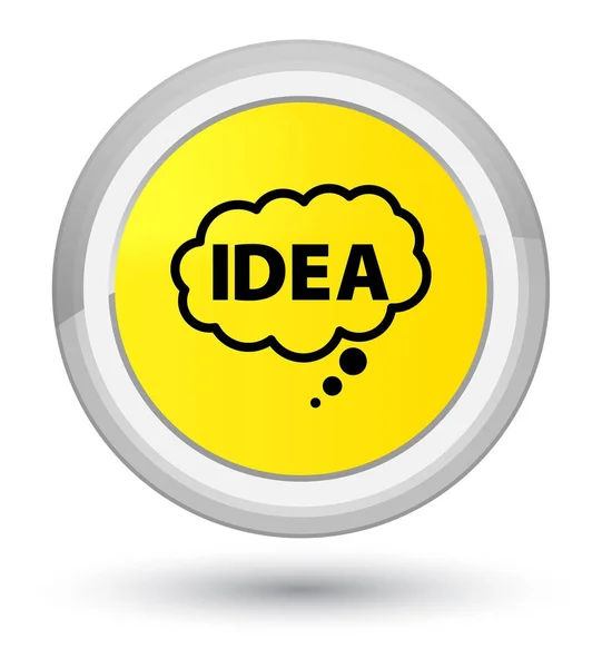 Ícone de bolha Idea botão redondo amarelo primo — Fotografia de Stock