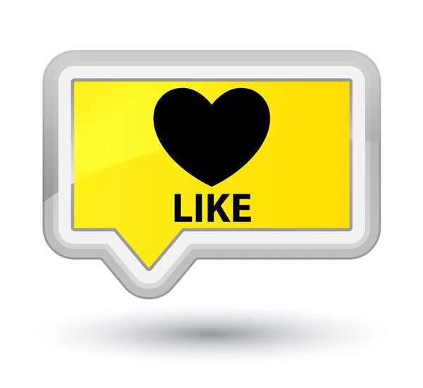 Like (heart icon) prime yellow banner button — Stock Photo, Image