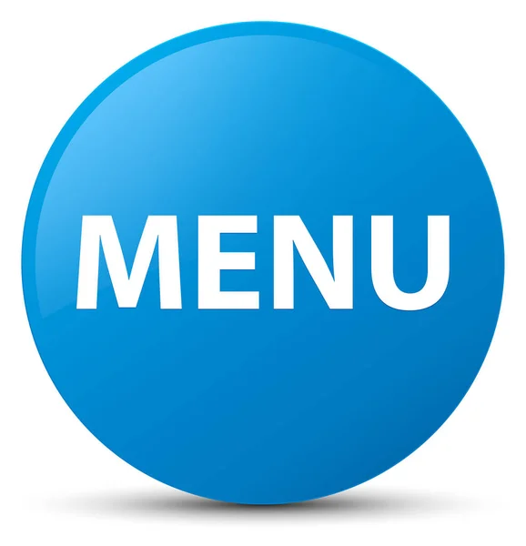 Menu blu ciano pulsante rotondo — Foto Stock