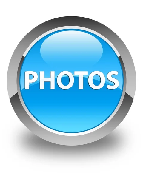 Φωτογραφίες γυαλιστερό μπλε κυανό στρογγυλό κουμπί — Φωτογραφία Αρχείου