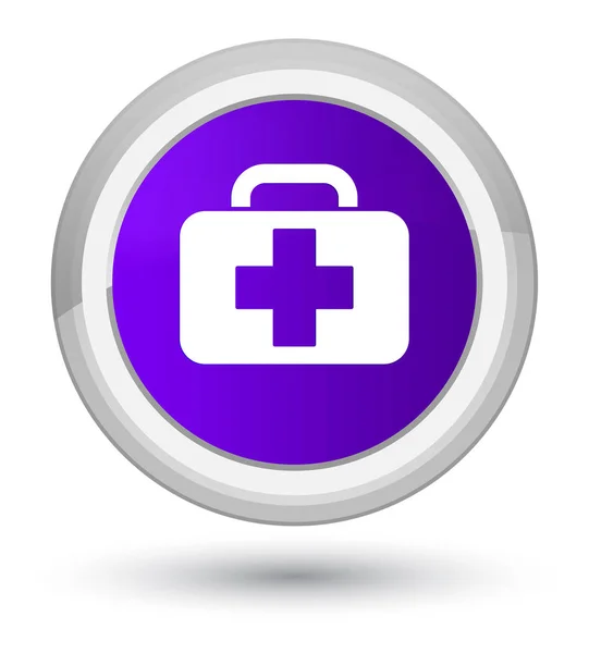 Піктограма медичної сумки просто фіолетова кругла кнопка — стокове фото