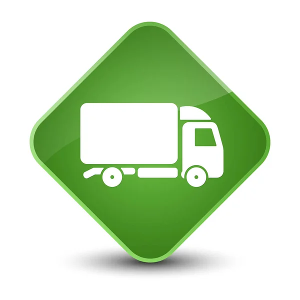 Truck icon elegant soft green diamond button — Stock Photo, Image