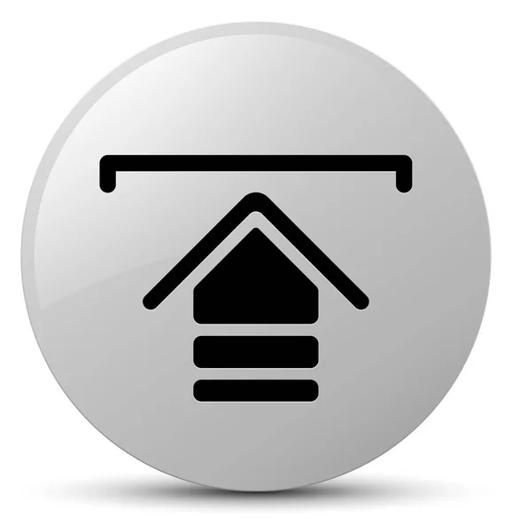 Upload icon white round button — Stock Photo, Image