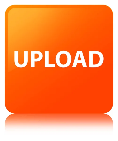 Upload orange square button — Stock Photo, Image