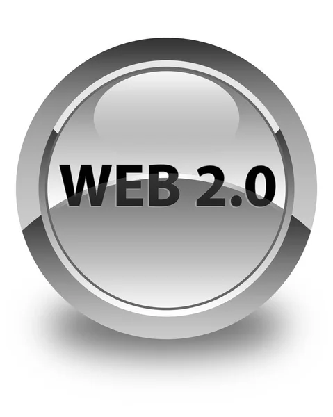 Web 2.0 błyszczący biały okrągły przycisk — Zdjęcie stockowe