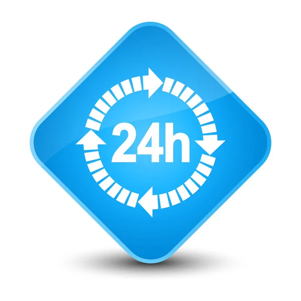 24 hours delivery icon elegant cyan blue diamond button — Stock Photo, Image