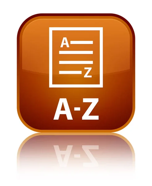 A-Z (list page icon) special brown square button — Stock Photo, Image