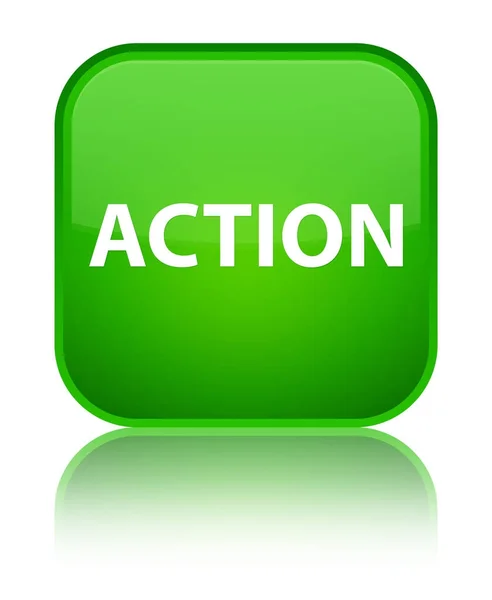 Action special green square button — Stock Photo, Image