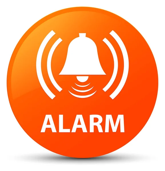 Alarme (icône cloche) bouton rond orange — Photo