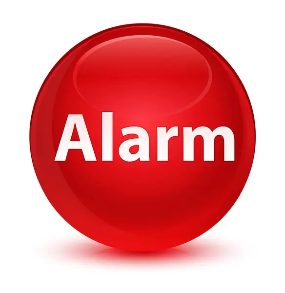 Alarma botón redondo rojo vidrioso —  Fotos de Stock